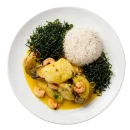 Moqueca de pirarucu no tucupi com jambu - prato de peixe amazônico no Botequim Canto do Peixe em Niterói
